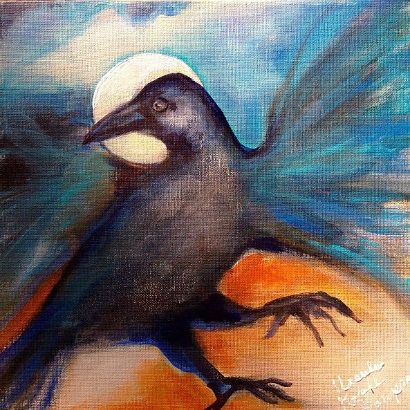 Full Moon Crow-Ursula Lampron