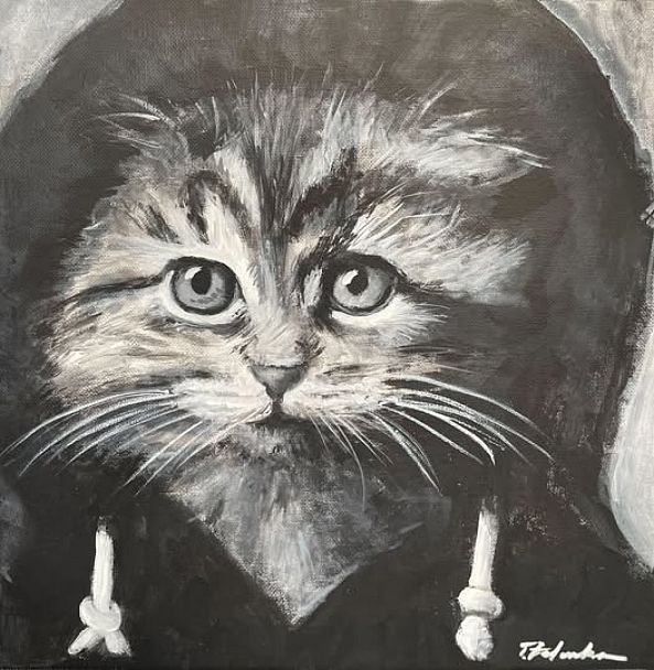 Kitten in black and white-Trudy Zelenka