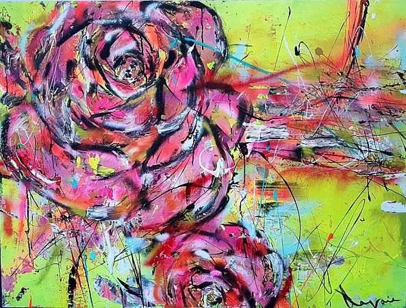 Fleur moderne dans l'abstraction -Catherine Lavoie