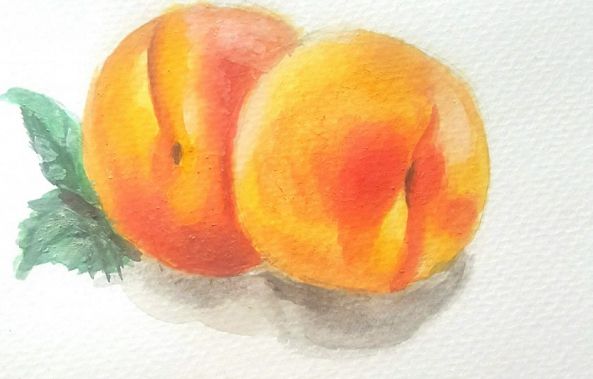 peaches made with watercolor-yubirna paulino