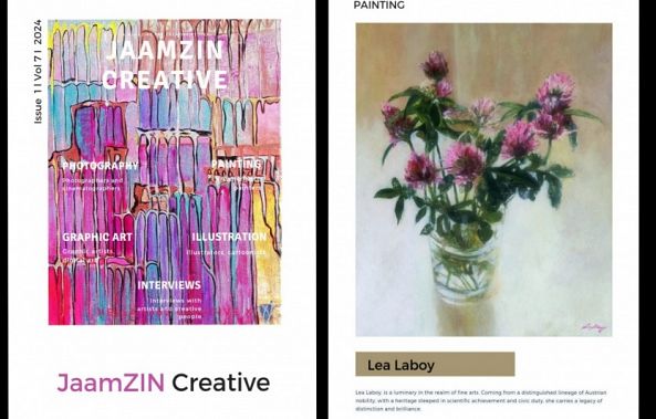 JaamZIN Creative Magazine / 2024 /1 issue Red Clover / oil on cardboard / Lea Laboy