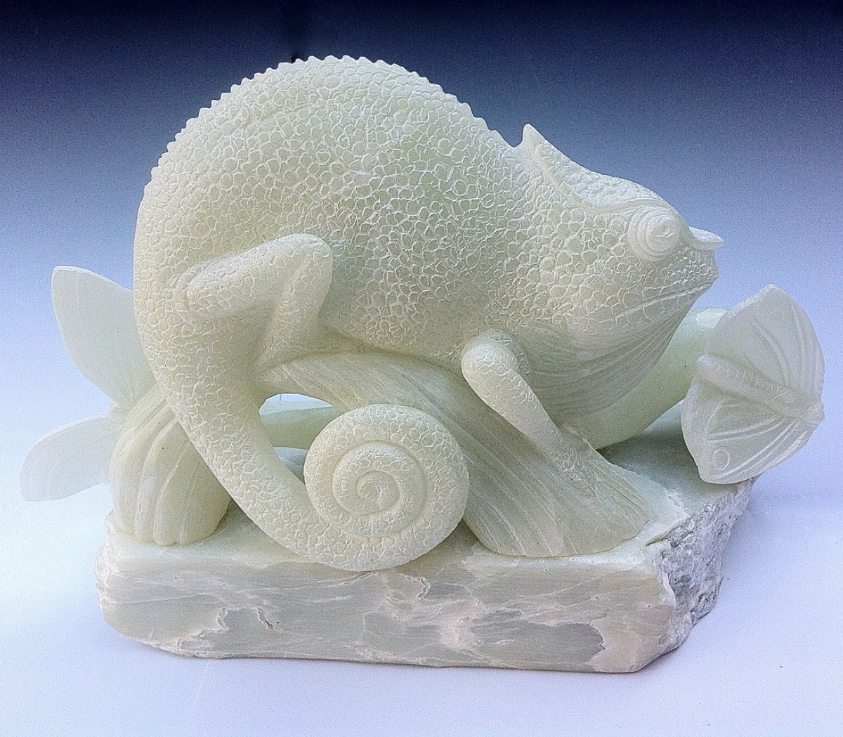 Chameleon Soapstone Carving by Clare McFarlane, Sculpture Artblr.