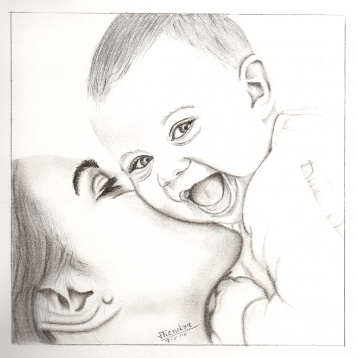 Mom Kissing Child Silhouette Drawing @ Silhouette.pics