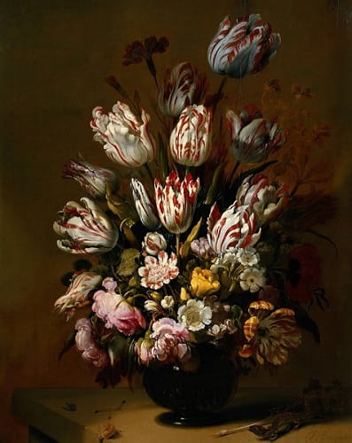 Hans Bollongier Stilleven met bloemen.